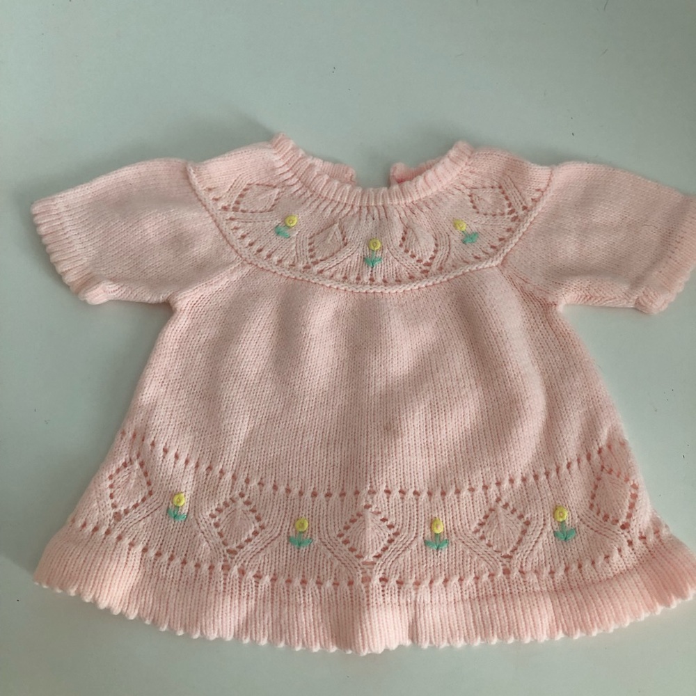 Pretty Pale Pink Baby Sweater Dress